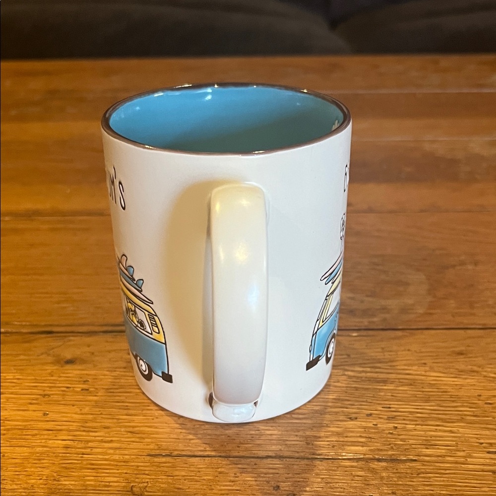 Beach Bum's Mug with Paw Print and Blue Interior - Picture 5 of 7